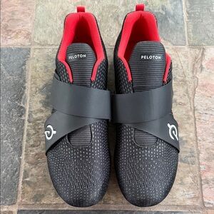 Peloton Men's Black and Red Athletic Cycling Shoes